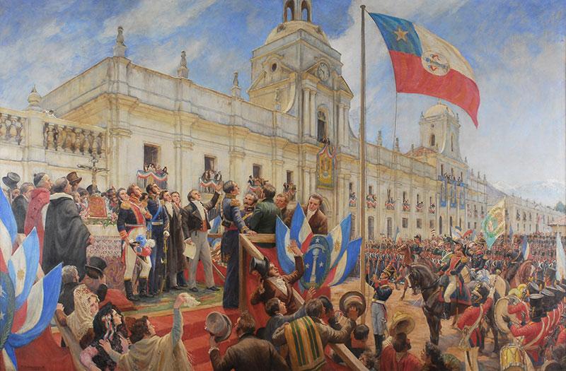 Jura de la Independencia en la Plaza de Armas de Santiago Jura de la Independencia en la Plaza de Armas de Santiago