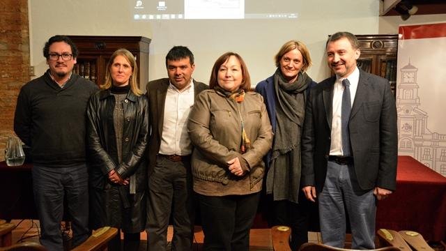 Sergio Quiroz, Subdirector MHNV; Loredana Rosso, Directora MHNV; Darío Aguilera, Director, Museo de La Ligua; Isabel Alvarado, Directora (s) MHN; Andrea Müller, Coordinadora de Exhibiciones, Dibam, y Alan Trampe,Subdirector Nacional de Museos