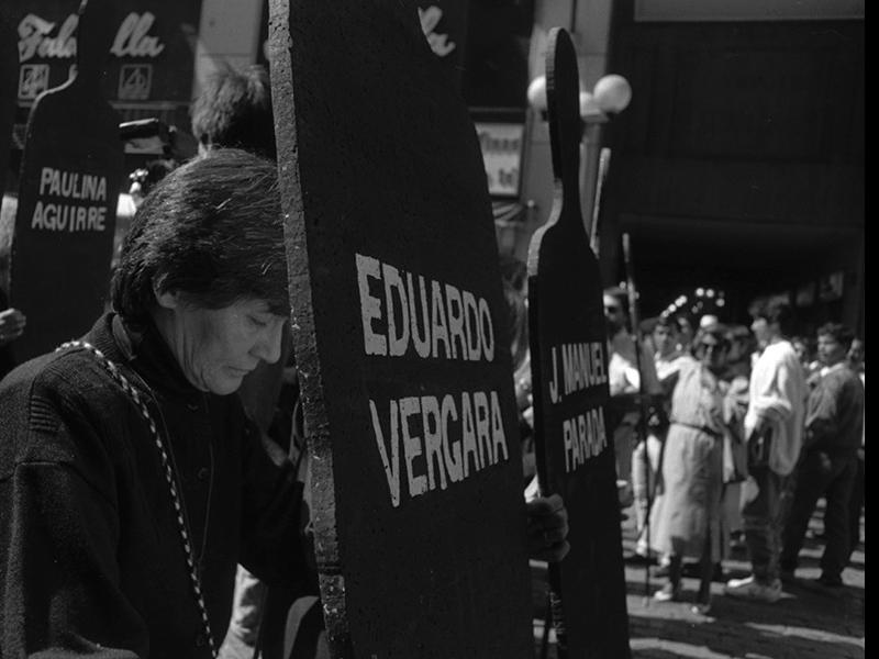 Luisa Toledo durante una manifestación