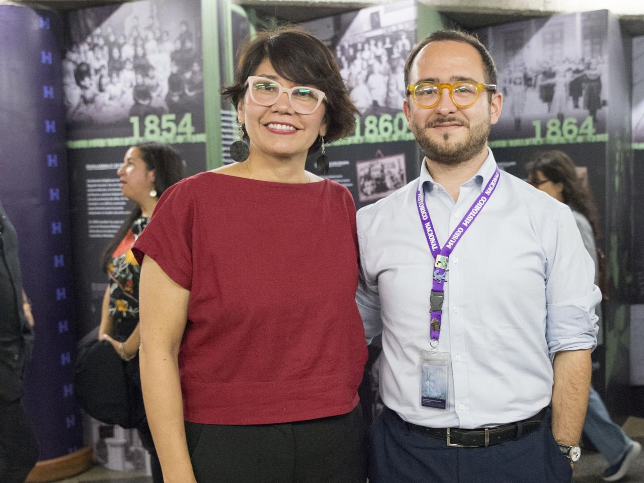 Pricilla Barahona, directora MHN, y Leone Sallusti , historiador del MHN