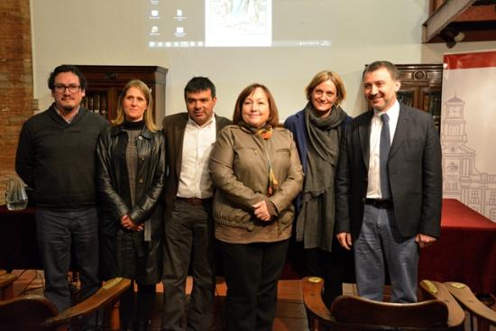 Sergio Quiroz, Subdirector MHNV; Loredana Rosso, Directora MHNV; Darío Aguilera, Director, Museo de La Ligua; Isabel Alvarado, Directora (s) MHN; Andrea Müller, Coordinadora de Exhibiciones, Dibam, y Alan Trampe,Subdirector Nacional de Museos