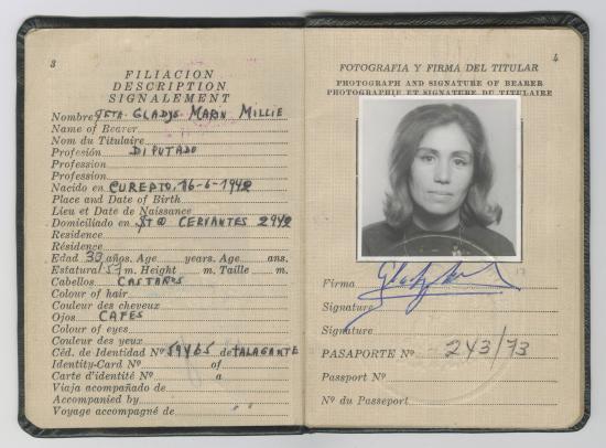 Pasaporte donado al MHN 