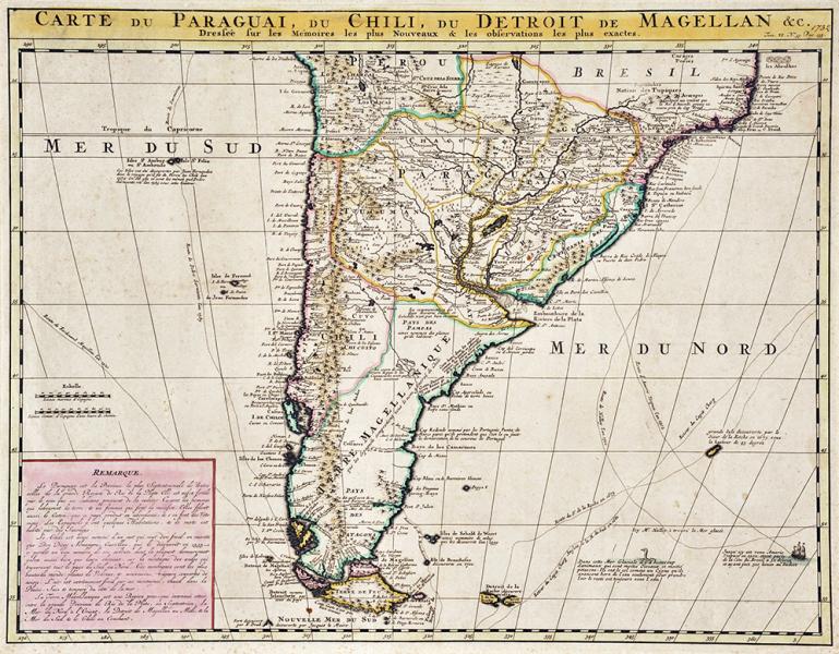 Carte du Paraguai, du Chili, du Detroit de Magellan Carte du Paraguai, du Chili, du Detroit de Magellan