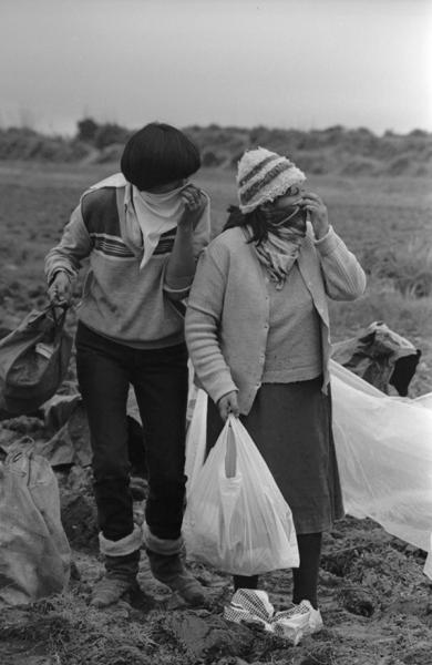 Mujeres en una toma de terreno