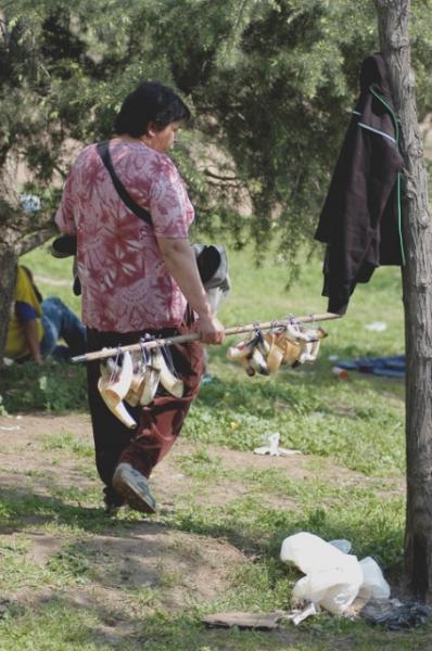 Vendedora de cachos para tomar chicha