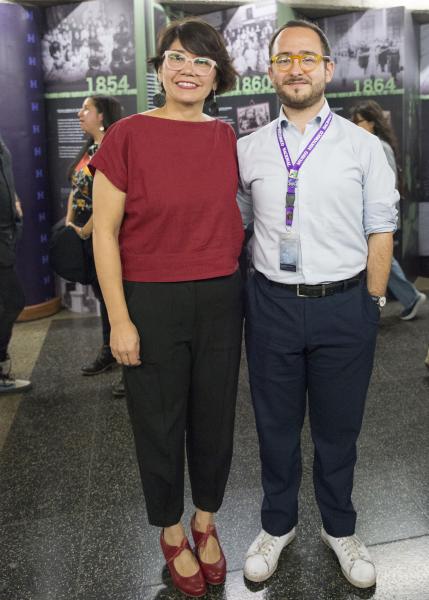 Pricilla Barahona, directora MHN, y Leone Sallusti , historiador del MHN